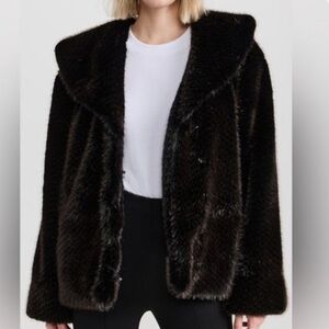 Annie Bing Faux Fur Shawl Collar Jacket - Mint Condition